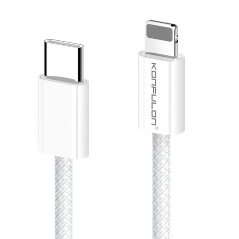 Data kabl KONFULON DC81 27W Type C na iPhone lightning beli 1m.