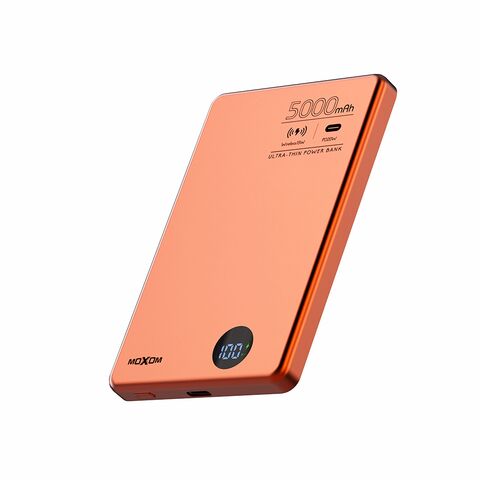 Back Up baterija (univerzalna) Magsafe Moxom MX-PB196 PD 20W + QC 22.5W + wireless 15W 5000mAh narandzasti (MS).