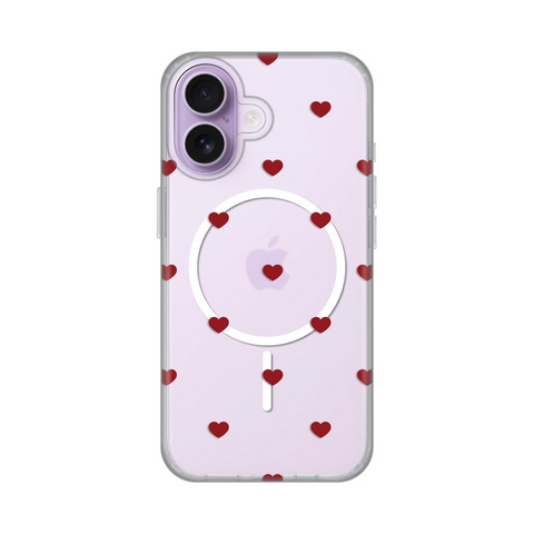 Zastitna futrola print Magsafe - iPhone 17 Red Hearts.