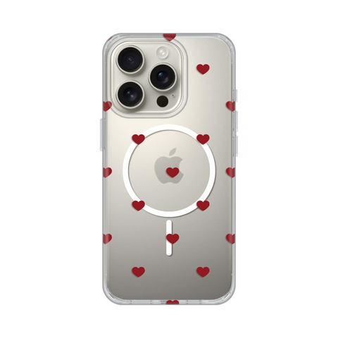Zastitna futrola print Magsafe - iPhone 16 Pro Red Hearts.
