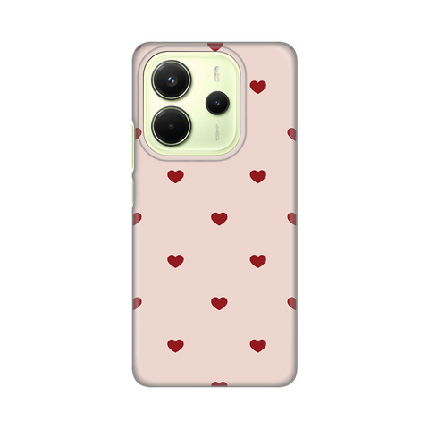 PRINT silikonska futrola - Xiaomi Redmi Note 14 4G (SRB) Beige Hearts.