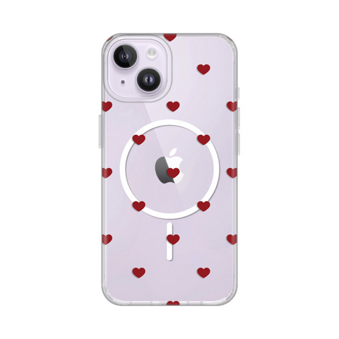 Zastitna futrola print Magsafe - iPhone 13/14 6.1 Red Hearts.