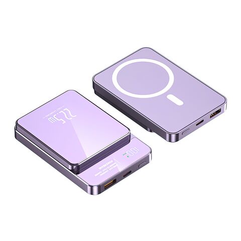 Back Up baterija (univerzalna) MagSafe M100 15W PD 20W+22.5W Fast 10000mAh ljubicasti (MS).