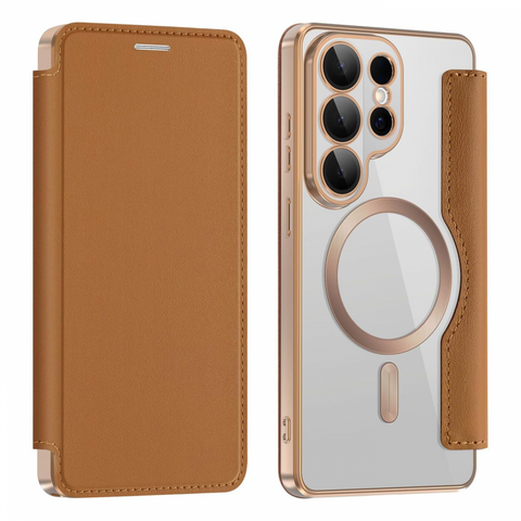 Zastitna futrola Magsafe Lux bi fold (na preklop) - Samsung S948 Galaxy S26 Ultra braon.