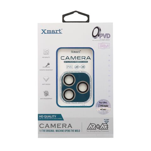Folija za zastitu kamere X-MART PVD camera film - iPhone 17 Pro (6.3)/iPhone 17 Pro Max (6.9) srebrna (MS).