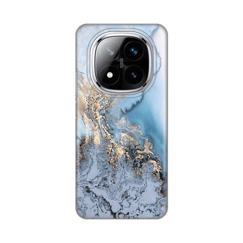 PRINT silikonska futrola - Xiaomi Redmi Note 14 Pro Plus 5G (EU) Blue Gold Marble.