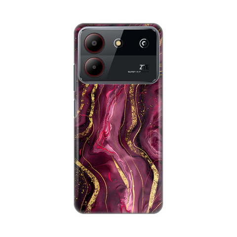 PRINT silikonska futrola - ZTE Blade A54 Burgundy.