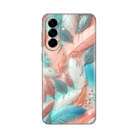 PRINT silikonska futrola - Samsung A576 Galaxy A57 5G Pastel Feathers.