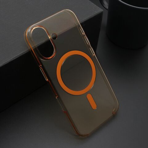 Zastitna futrola AMBER providna MagSafe - iPhone 17 narandzasta (MS).