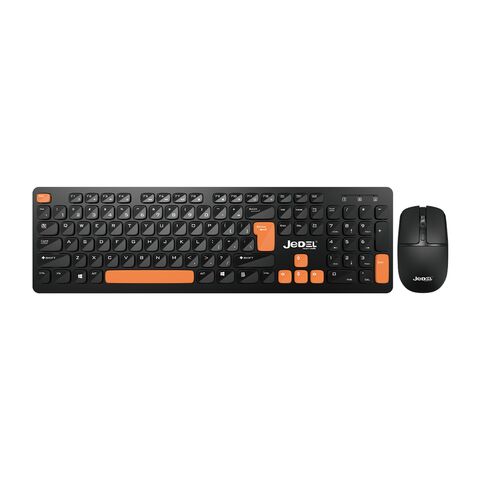 Tastatura bezicna i mis bezicni WS750 crno-narandzasta JEDEL (MS).
