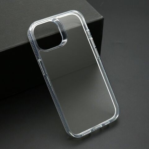 Zastitna futrola COLOR Okvir za iPhone 15 srebrna (providna) (MS).