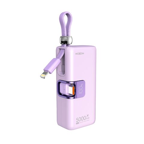 Back Up baterija (univerzalna) Moxom MX-PB161 fast PD20W+ PD22.5W 5000mAh ljubicasta (MS).