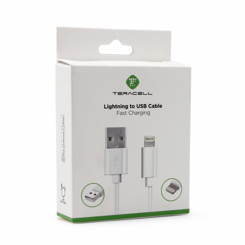 Data kabl Teracell Plus 2.4A - iPhone lightning beli 1.2m.