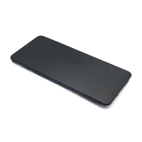 LCD ekran (displej) - Samsung A125F/A127F Galaxy A12/A12 Nacho + Touch screen + okvir crni rev:1.1 (zuti flet) Full ORG EU (GH82-24491A) (MS).