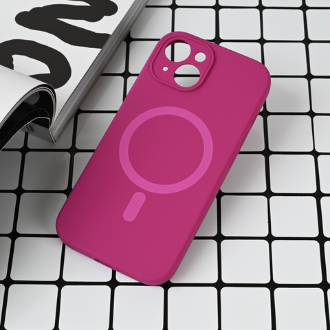 Zastitna futrola Magsafe Pure color - iPhone 15 6.1 tamno pink.