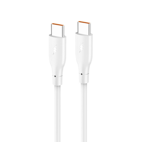 Data kabl KONFULON DC67, 60W, Type C na Type C beli 1m.
