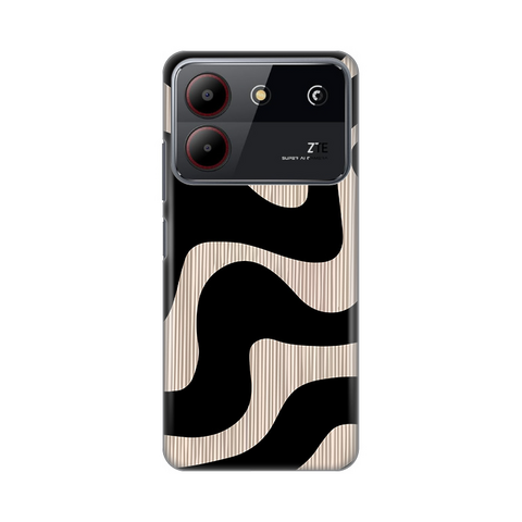 PRINT silikonska futrola skin (ultra tanka) - ZTE Blade A54 crni Flow.