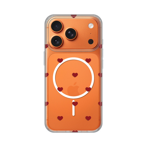 Zastitna futrola print Magsafe - iPhone 17 Pro Red Hearts.