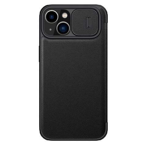 Zastitna futrola Nillkin Qin Pro (plain leather) - iPhone 14 Plus crna.