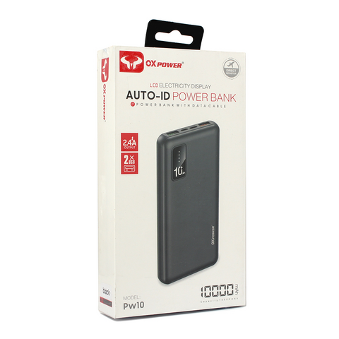 Back Up baterija (univerzalna) prenosiva baterija Oxpower PW10 10000 mAh crna.