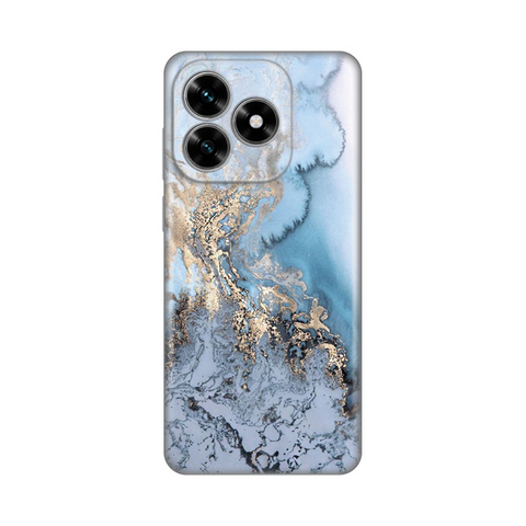 PRINT silikonska futrola - Huawei Honor X5c Plus Blue Gold Marble.