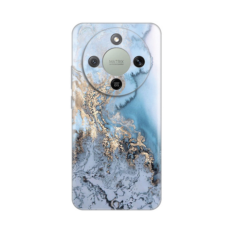 PRINT silikonska futrola - Huawei Honor Magic 8 Lite Blue Gold Marble.