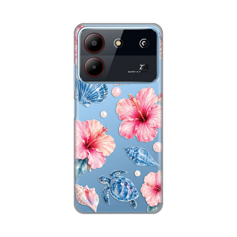 PRINT silikonska futrola skin (ultra tanka) - ZTE Blade A54 Hibiscus Sea.