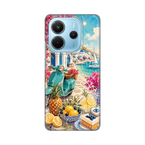 PRINT silikonska futrola skin (ultra tanka) - Xiaomi Redmi Note 14 4G (SRB) Summer in Greece.