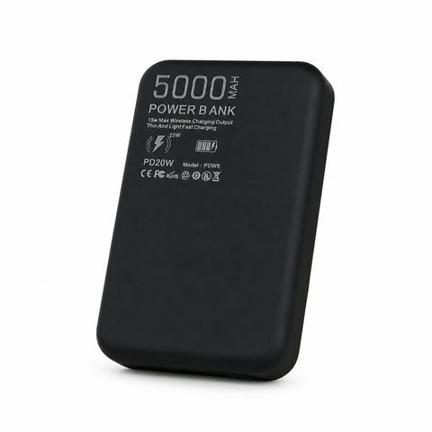 Back Up baterija (univerzalna) prenosiva baterija Magsafe Oxpower PD W5 5000mAh crna print.
