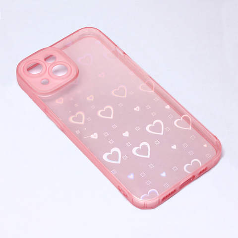 Zastitna futrola Heart Color IMD - iPhone 14 roze.