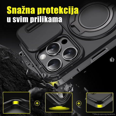 Zastitna futrola CamShield Ring stand - Samsung Galaxy S23 Ultra crna.