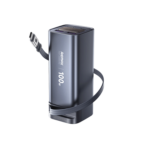 Back Up baterija (univerzalna) prenosiva baterija REMAX FC-22 100W sa teleskopskim kablom 20000mAh siva.