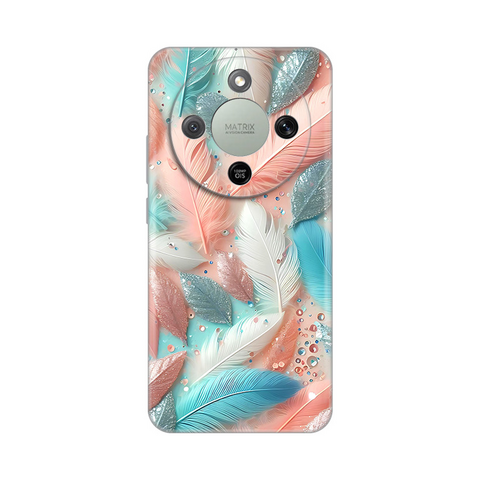 PRINT silikonska futrola - Huawei Honor Magic 8 Lite Pastel Feathers.