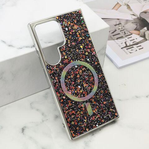 Zastitna futrola GLAM GLOW MagSafe - Samsung S928 Galaxy S24 Ultra 5G crna (MS).