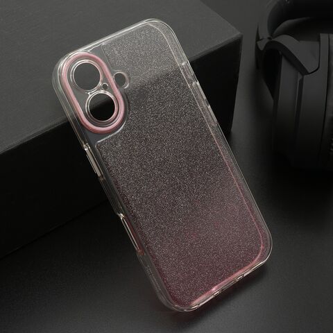 Zastitna futrola OMBRE GLITTER - iPhone 17 roze (MS).