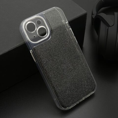 Zastitna futrola OMBRE GLITTER - iPhone 15 crna (MS).