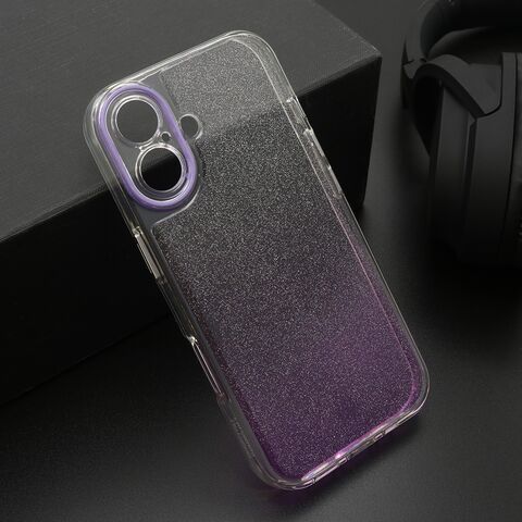 Zastitna futrola OMBRE GLITTER - iPhone 17 ljubicasta (MS).