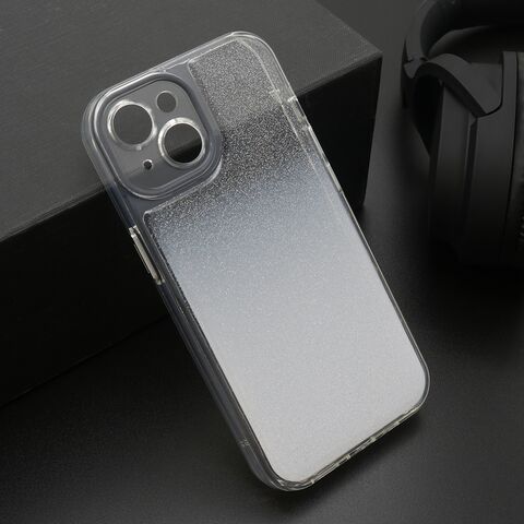 Zastitna futrola OMBRE GLITTER - iPhone 15 bela (MS).
