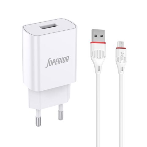 Kucni punjac Comicell Superior CO-DC21 2.1A Micro USB beli (MS).