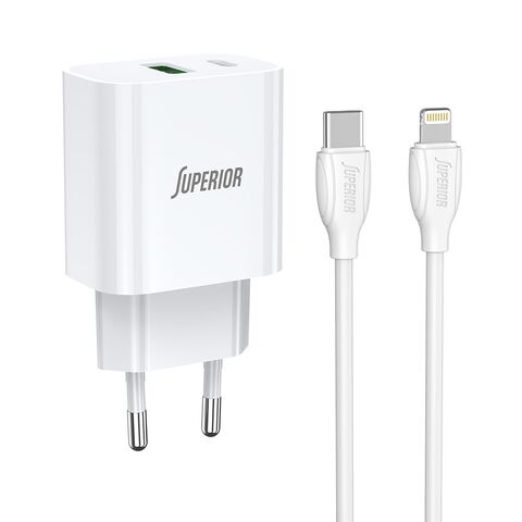 Kucni punjac Superior SU-P102 20W Type C na Lightning beli (CERT) (MS).