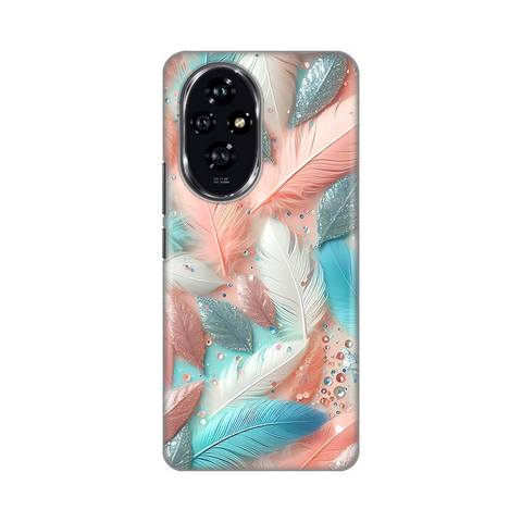 PRINT silikonska futrola - Huawei Honor 200 Pastel Feathers.