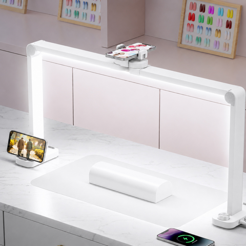 Stona LED lampa F-800E bela.