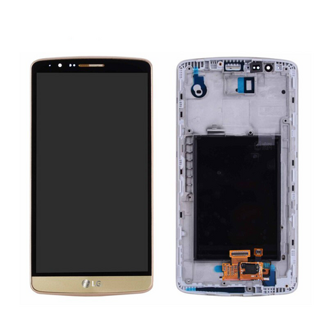 LCD ekran (displej) - LG G3/D855+touch screen zlatni+frame.
