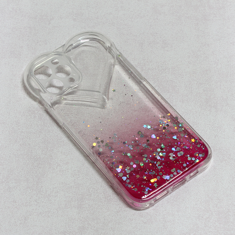 Zastitna futrola Heart Glitter - iPhone 12 Pro 6.1 pink.