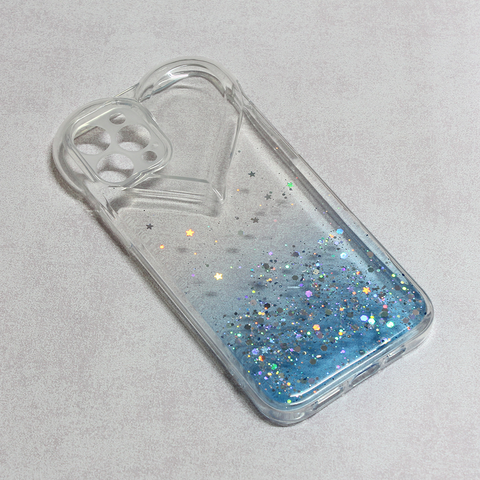 Zastitna futrola Heart Glitter - iPhone 12 Pro 6.1 plava.