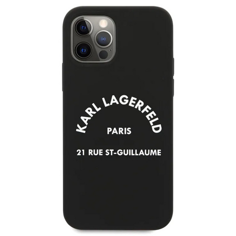 Zastitna futrola Karl Lagerfeld Hc Silicone RSG - iPhone 12/12 Pro 6.1 crna (KLHCP12MSLSGRBK).