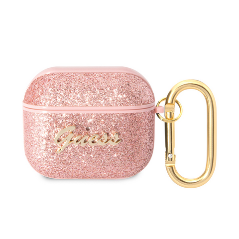 Zastitna futrola Guess - Airpods 3 PU Glitter Flake pink (GUA3HGGSHP).