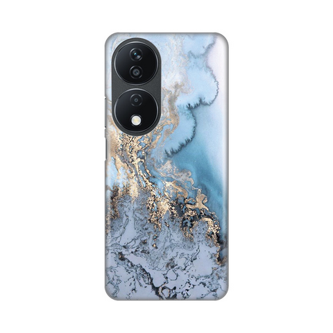 PRINT silikonska futrola - Huawei Honor X7b Blue Gold Marble.