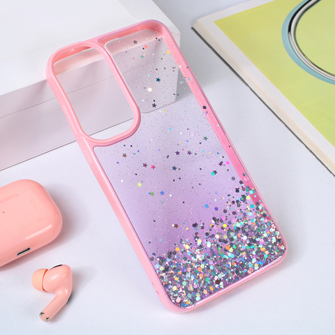 Zastitna futrola okvir Glitter - Samsung A556 Galaxy A55 5G roze.