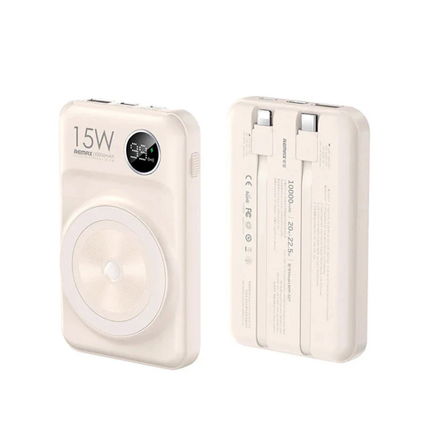 Back Up baterija (univerzalna) Magsafe REMAX Lecho Series RPP-527 PD 20W + QC 22.5W Fast Charging 10000mAh beli.